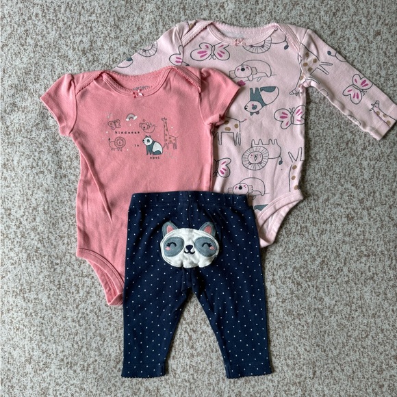 5/$25 Carter’s Baby Girl 3-Piece Panda Pants and Bodysuits Set - Picture 4 of 8